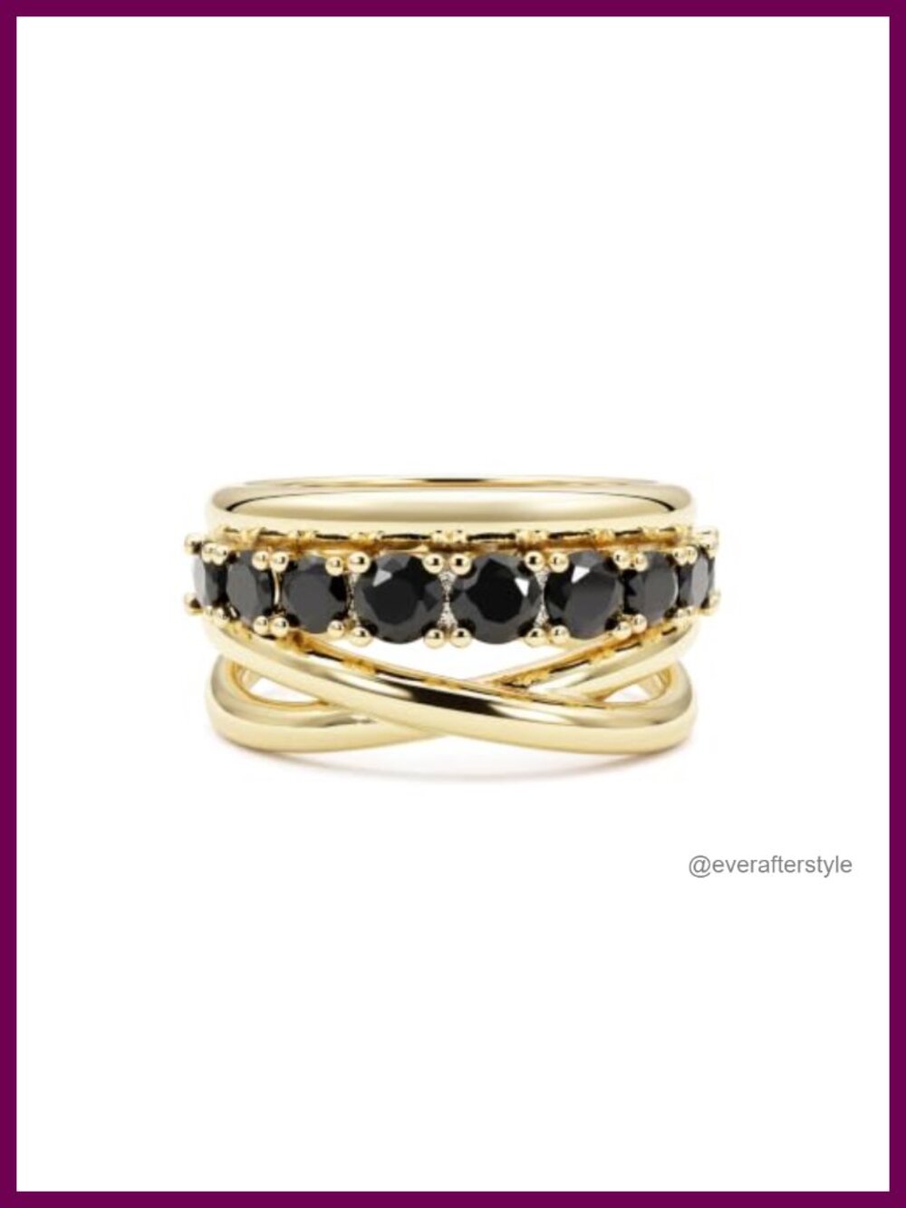 14K Gold Filled Criss Cross Ring Size 9 Women's Eternity Stackable